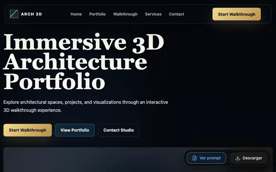 3D Architecture Portfolio — Client review route