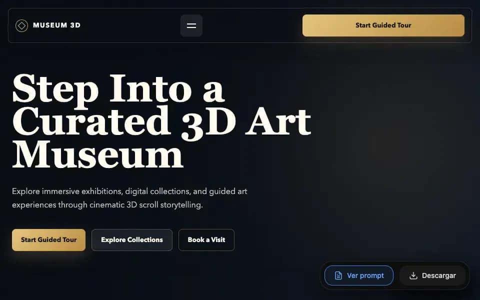 3D Art Museum with Guided Curation and Video Projections