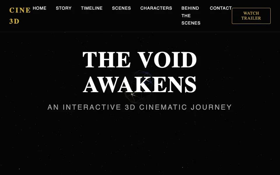Cinematic 3D Scene with Integrated Short Film and Timeline Control
