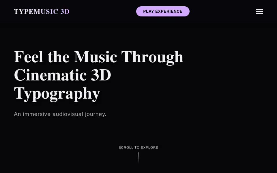 3D Cinematic Typography Show with Background Video and Musical Control