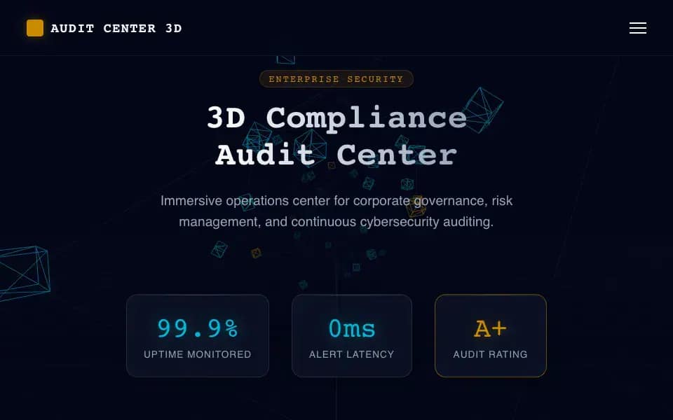 3D Compliance & Audit Center with Video Replays and Timeline