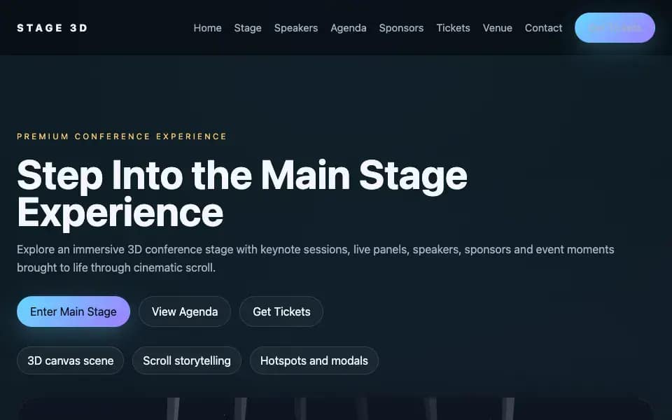 3D Conference with Main Stage, Breakout Rooms and Highlight Clips