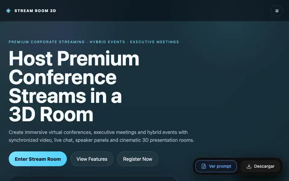 3D Light Mode Conference Room with Streaming and Highlight Clips