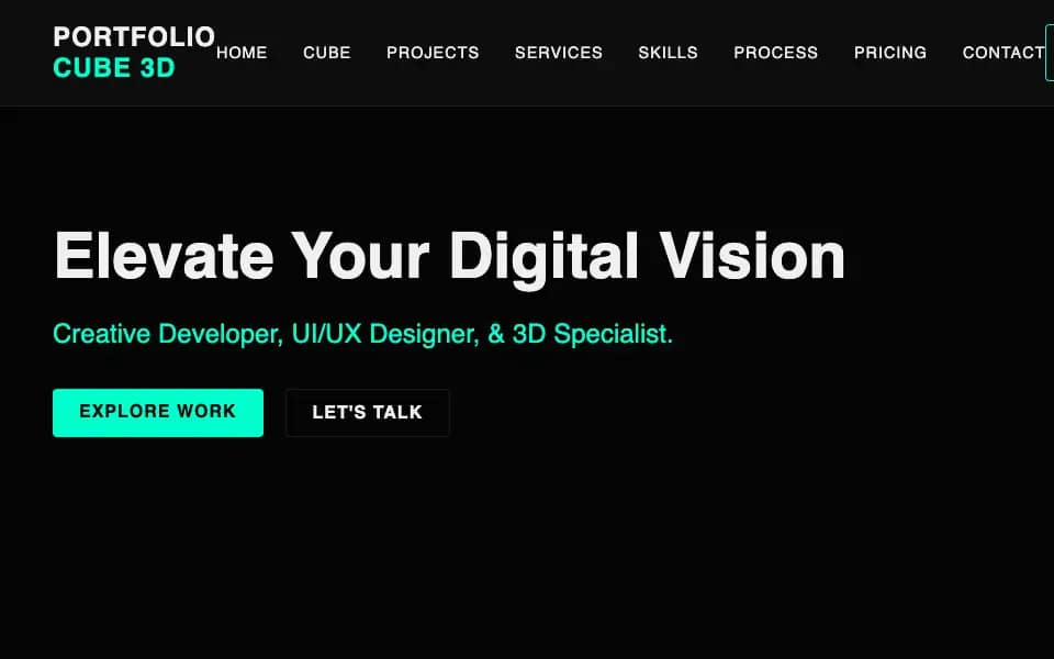 3D Interactive Freelance Portfolio with Showreel and Microvideos