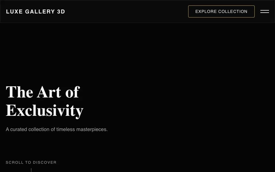 3D Luxury Product Gallery with Video Projection and Microinteractions