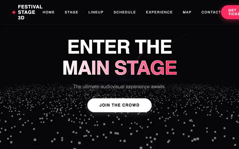 3D Music Festival with Main Stage, Side Screens and Replay Clips