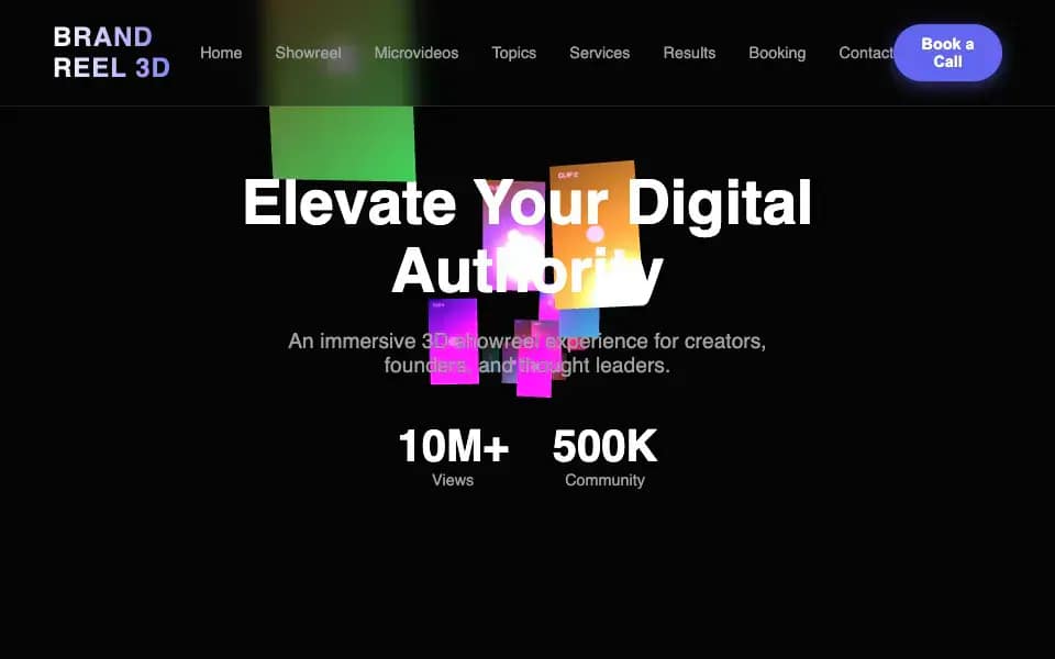 3D Personal Brand Experience with Showreel and Microvideos