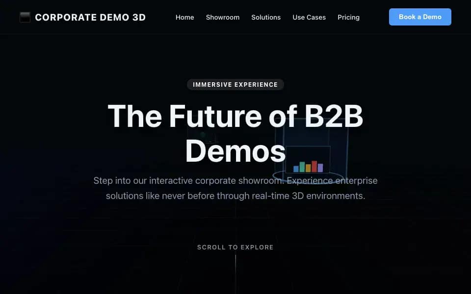 3D Product Showroom for Corporate Demos with Video Case Studies