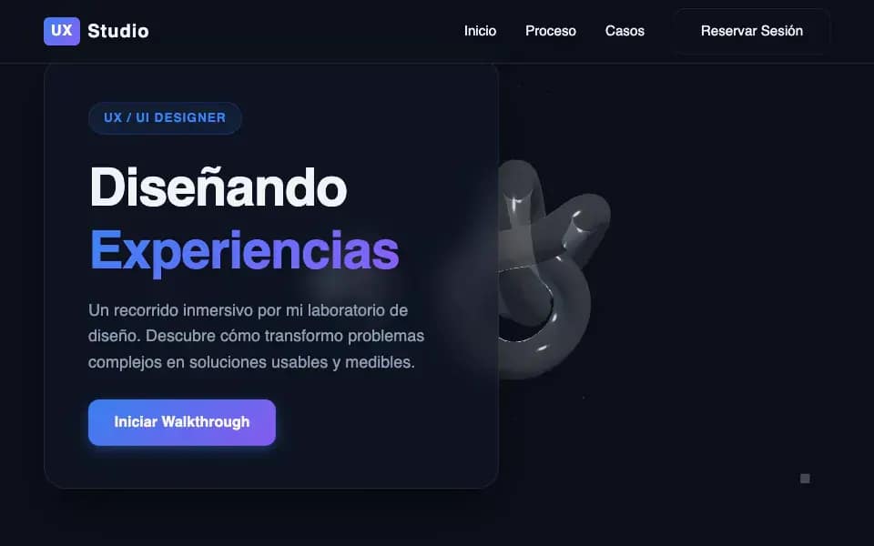 3D Freelance Portfolio for UX/UI Designer with Interactive Mockup and Video Walkthrough