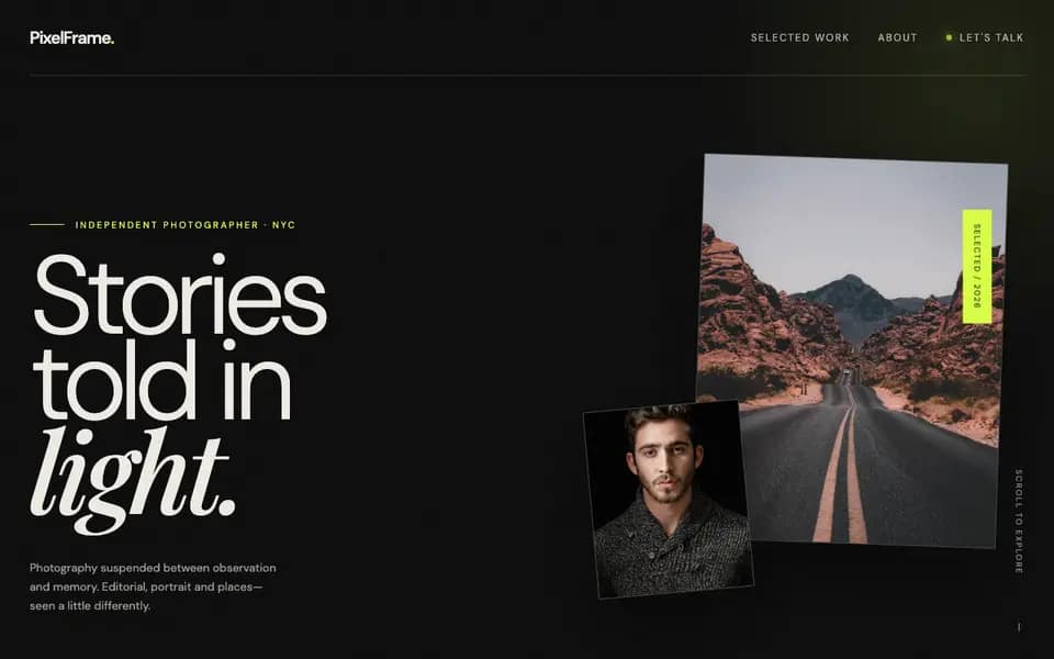 PixelFrame — 3D Photography Portfolio