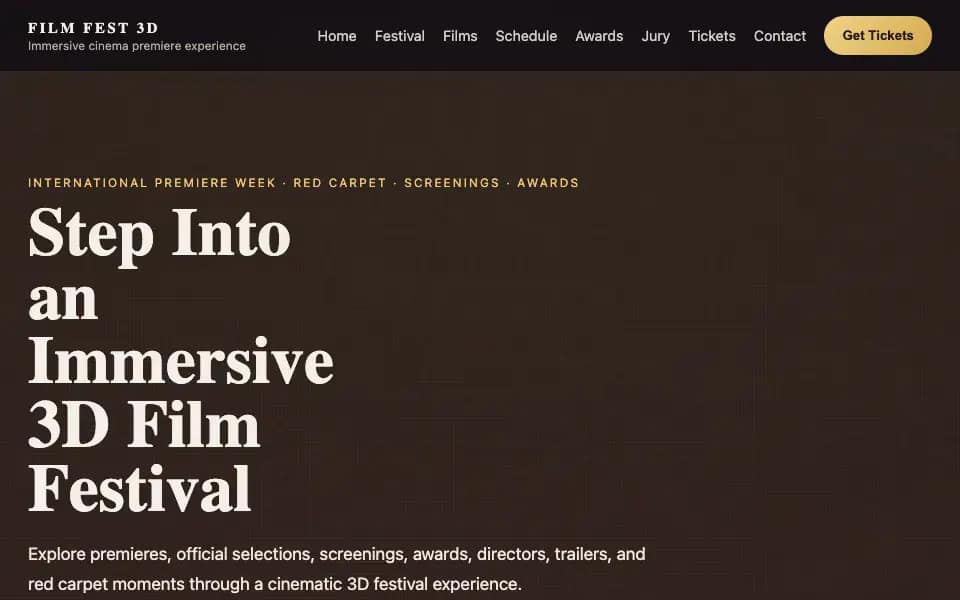 3D Film Festival — Screening Rooms & Live Q&A with Video