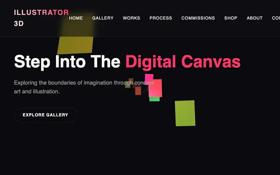 3D Portfolio for Freelance Illustrator with Video Projections and Macro Zoom