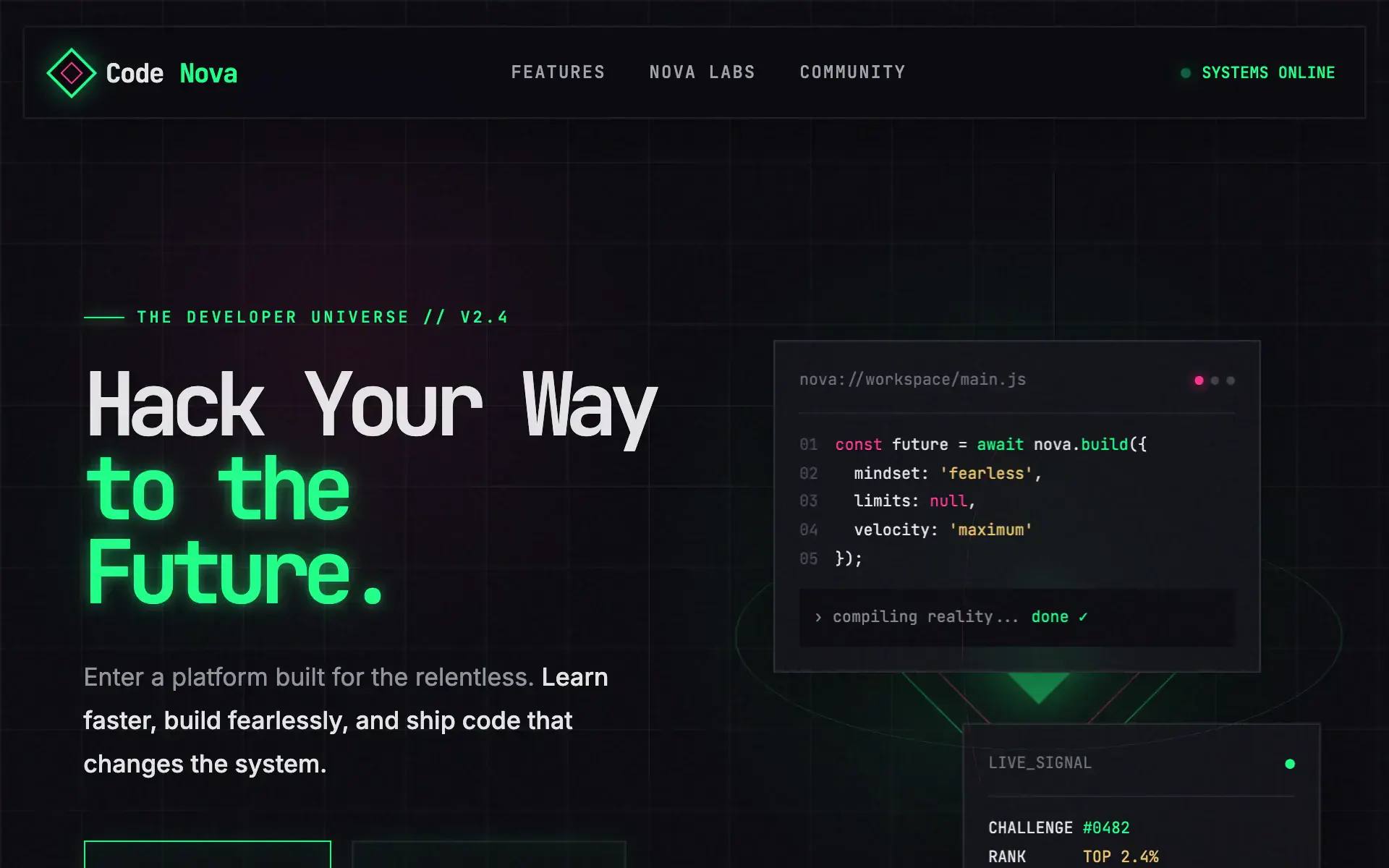 CodeNova — Midnight Hacker