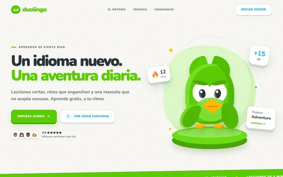 Duolingo 3D Animated Landing Page