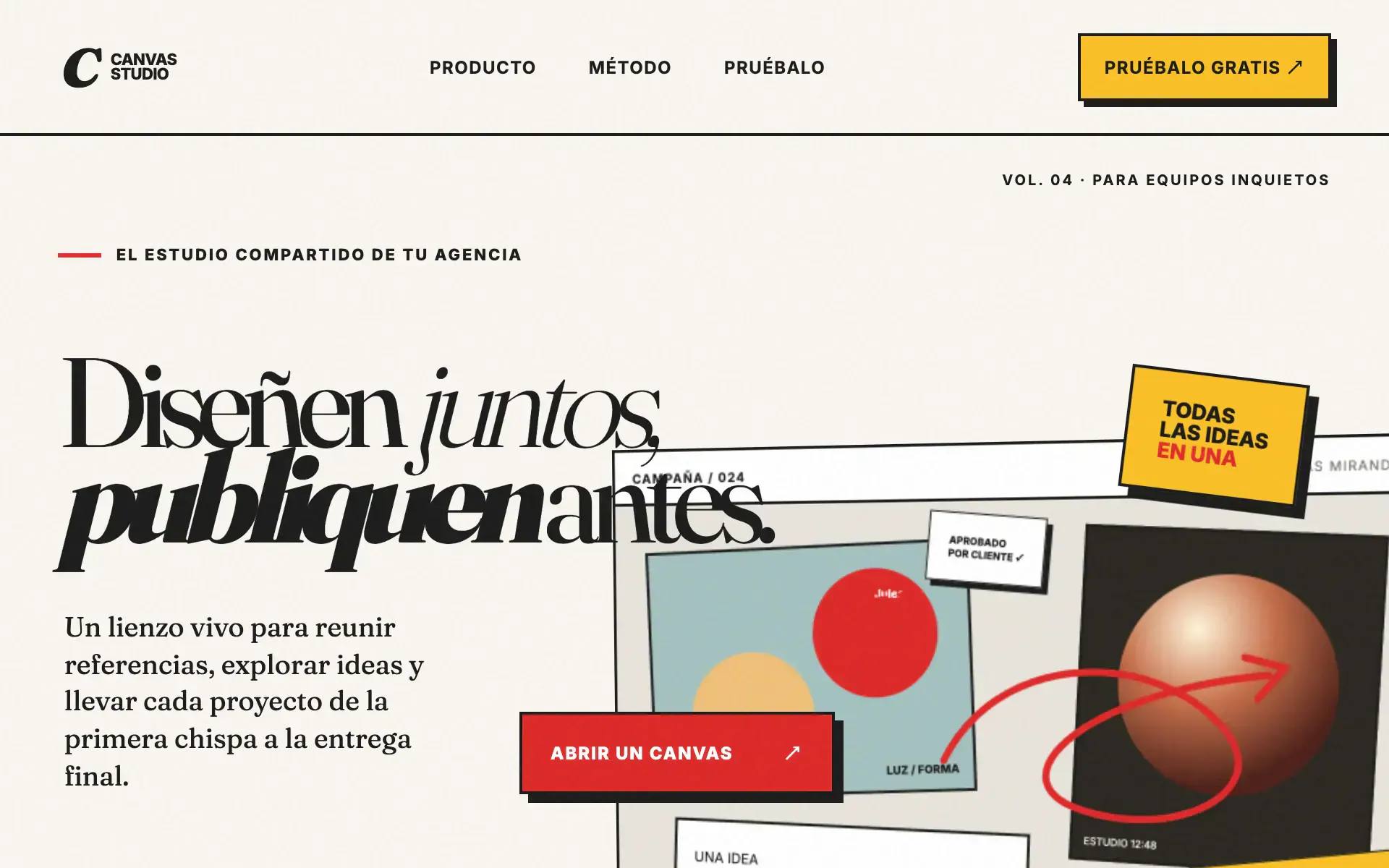 Canvas Studio — Earthy / Editorial Brutalist