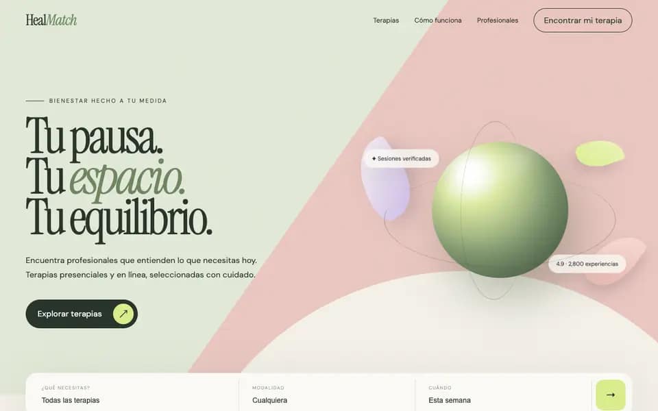 HealMatch — Wellness Therapy Booking