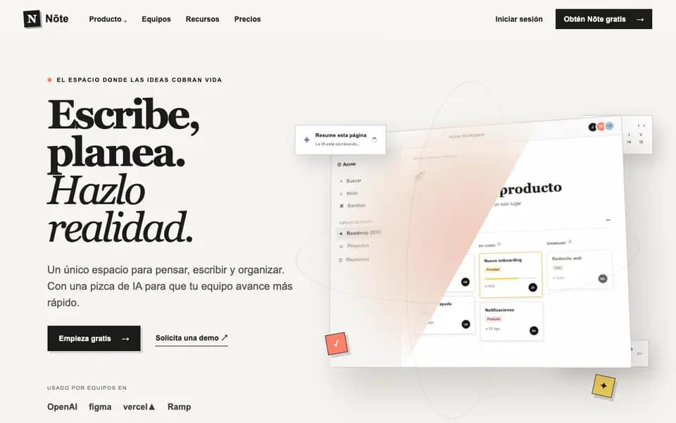 Notion-Inspired 3D Workspace