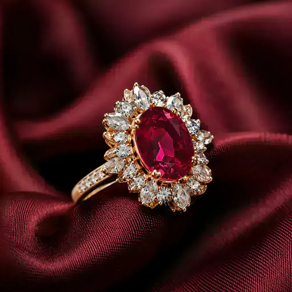 Anillo cóctel de rubí