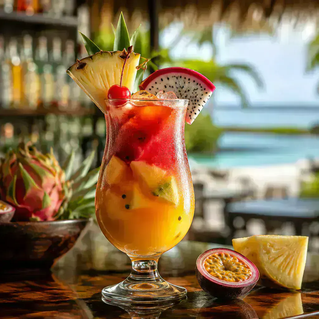 Cóctel tropical de frutas
