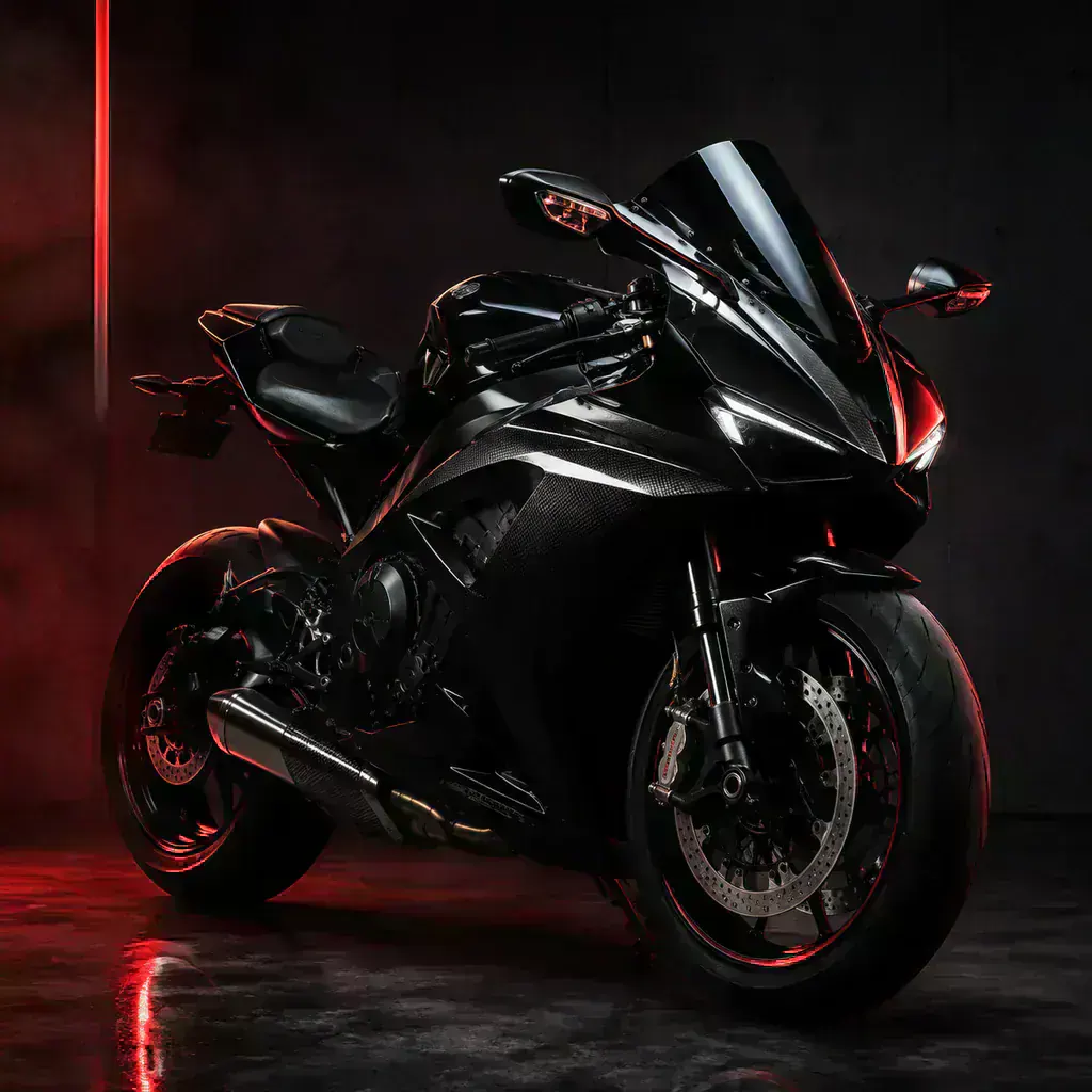 Motocicleta deportiva noir