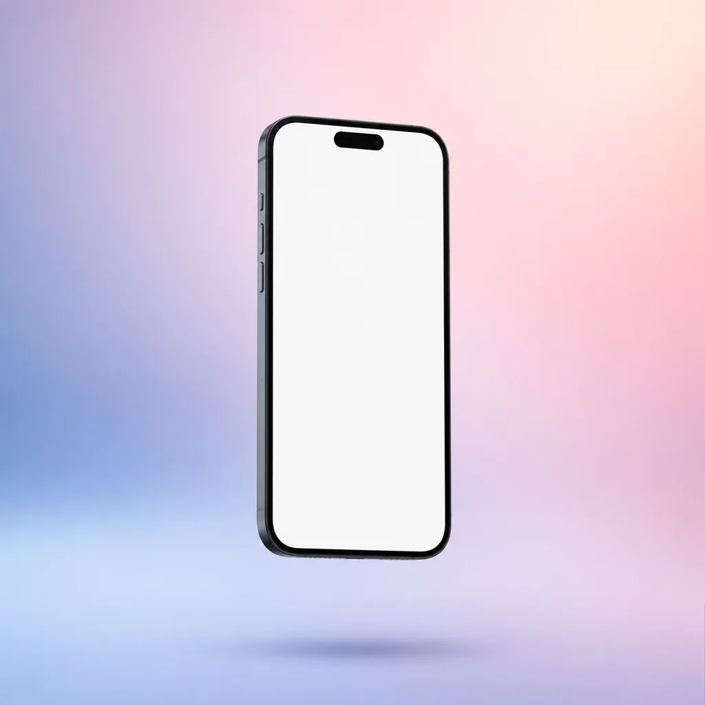 Mockup de pantalla móvil flotante